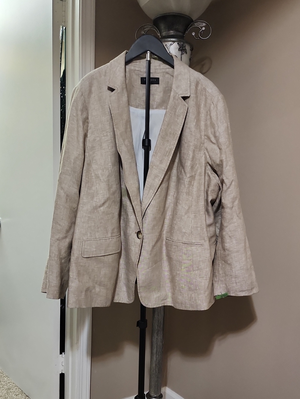 Talbots Light Beige Linen-Blend Women's Blazer